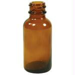 1 OZ. AMBER ROUND-no cap 6PK